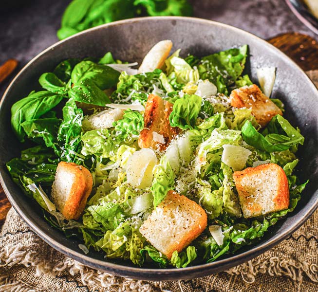 Vegetarische caesar salade